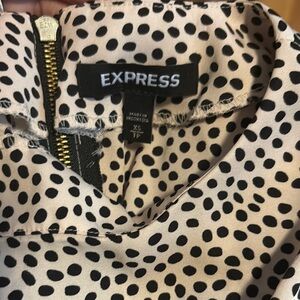 Express Black and Cream Polka Dot Top